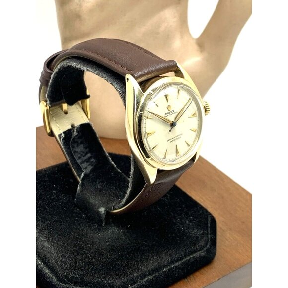 Rolex Oyster Precision Men's Watch Vintage Swiss Automatic 14k Gold Case 34mm - Picture 14 of 14